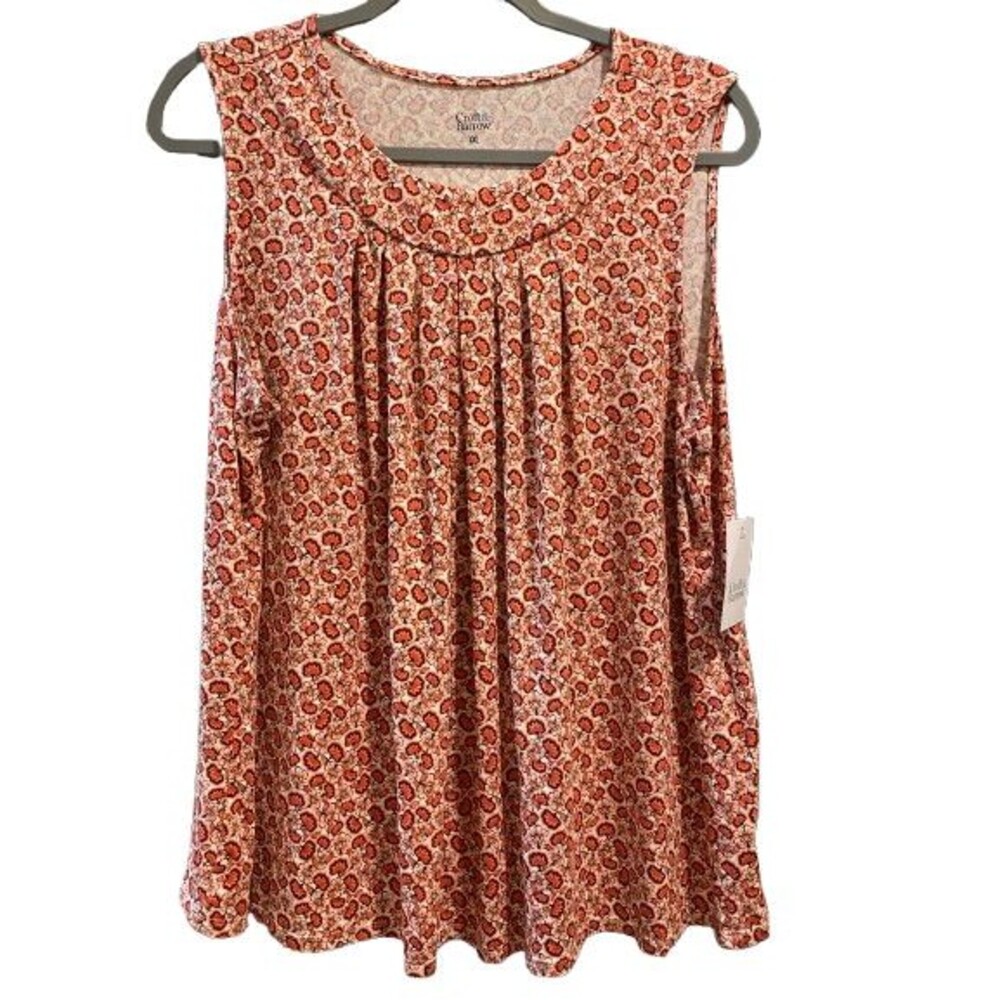 Women's XXL Croft & Barrow Pleated Tank Sleeveless Tunic Rayon/Spandex